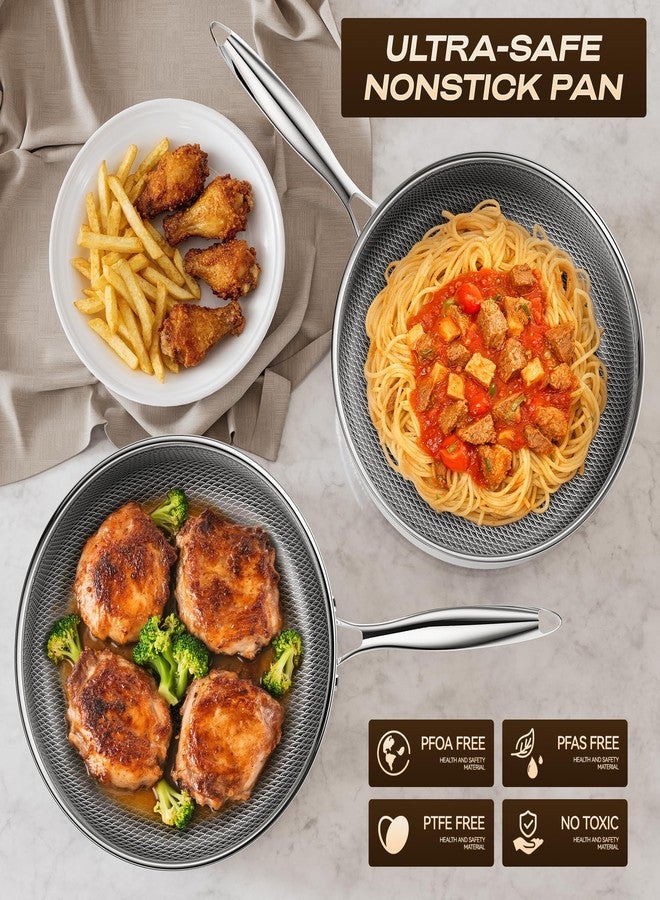 ZEROPAN Frying Pans Nonstick with Lid,Hybrid Nonstick 4-Quart Deep Sauté Pan, Stay-Cool Handle,PFAS PFOA PTFE Free,10 Inch Deep Frying Pan Dishwasher-Friendly, Oven-Safe, Compatible with All Cooktops - Image 2